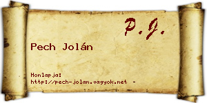 Pech Jolán névjegykártya